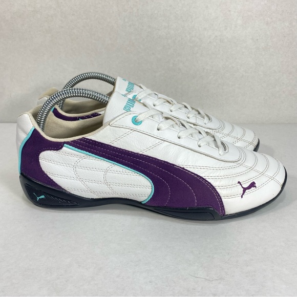 Puma Shoes - Puma Sport Leather Running Training Athletic Shoe White/ Purple; Women’s Size 10